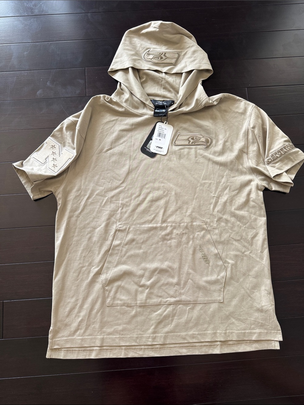 NFL SEAHAWKS Men's Short-Sleeve Hooded Tee in Tan